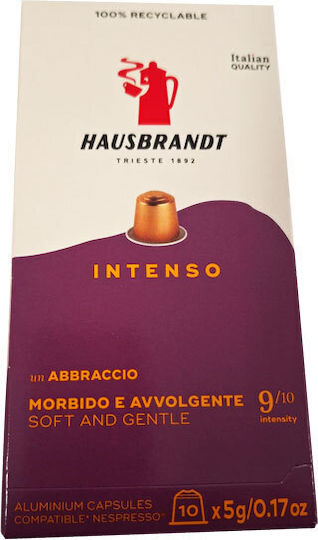 Hausbrandt Capsules Espresso Intenso Compatible with Machine Nespresso 10caps,tobolek