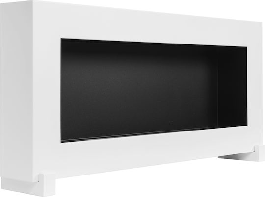 Bioethanol Fireplace Standing 90cm Box White