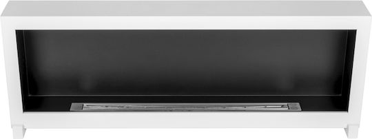 Bioethanol Fireplace Standing 120cm Box White