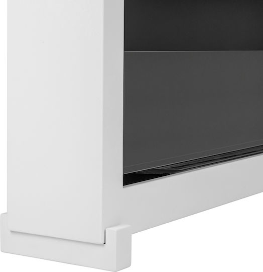 Bioethanol Fireplace Standing Box 120cm White Glass