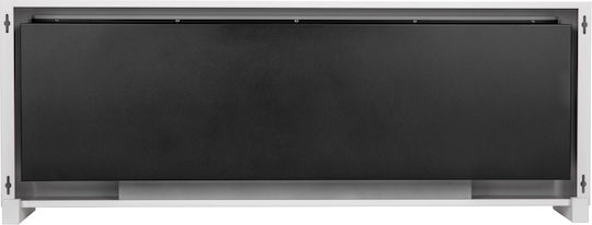 Bioethanol Fireplace Standing Box 120cm White Glass