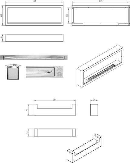 Bioethanol Fireplace Standing 120cm Box White