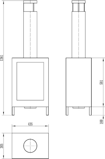 Bioethanol Fireplace Kozen Free Standing