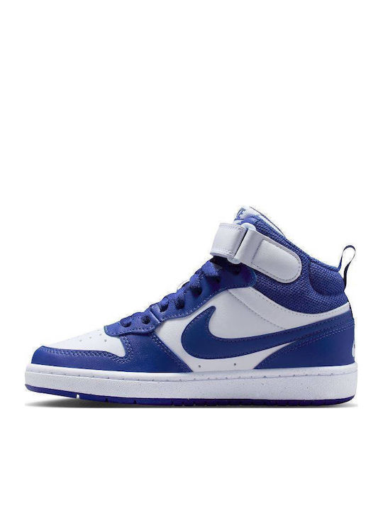Court Borough Mid 2 Παιδικά Sneakers High με Σκρατς Λευκά CD7782-130
