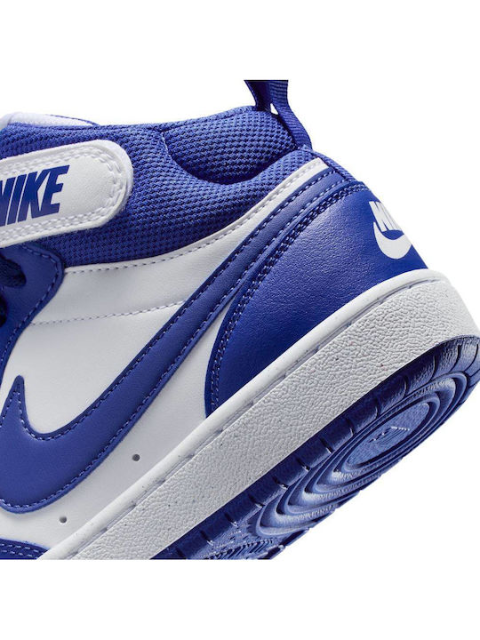 Court Borough Mid 2 Παιδικά Sneakers High με Σκρατς Λευκά CD7782-130