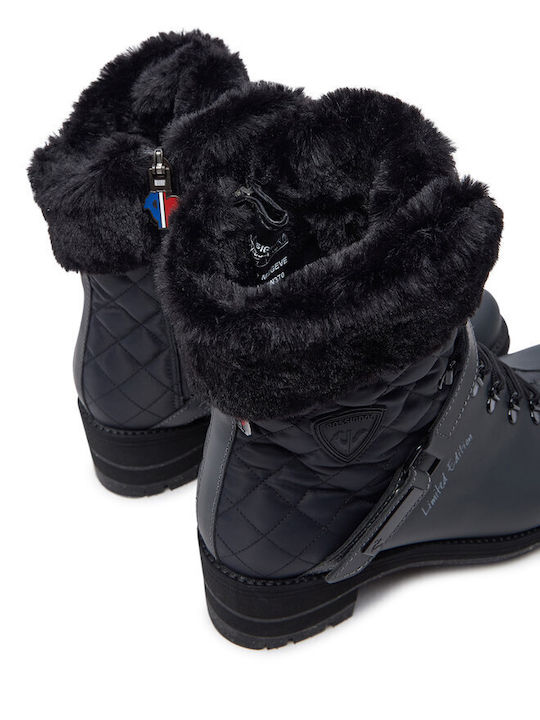 Stiefeletten Damen mit Pelz Schwarz