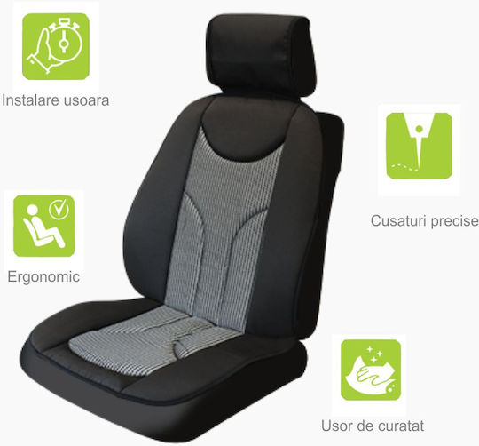 Smartic Autositzbezug 2Stück Schwarz