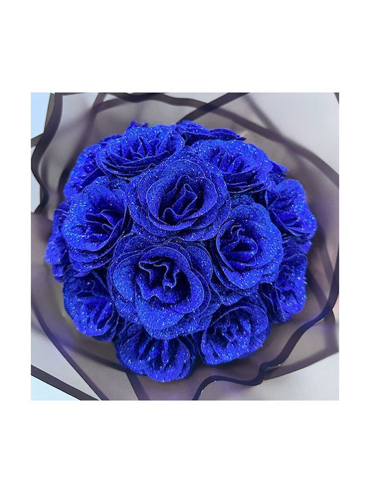 Glitter Roses Bouquet 19 Soap Roses Blue