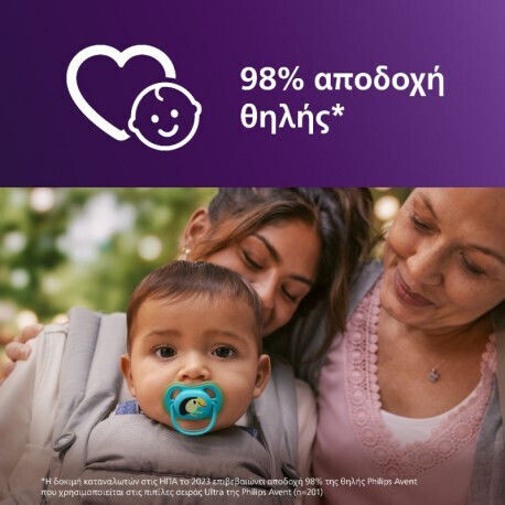 Philips Ultra Ultra Ортодонтски Биберони Силикон с Калъф Син за 6-18 месеци 2бр