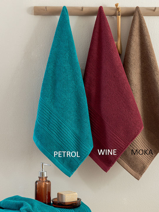 Palamaiki Handtuch Roke 30x50εκ. Wine Gewicht 600gr/m²