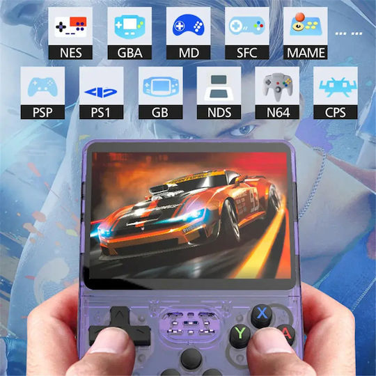 Consolă Portabilă Retro R36s 3.5" Ips Dublu Ram Chip 15.000 Jocuri 64gb Arkos 2.0 Mov