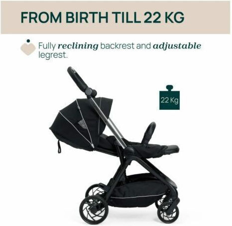 Chicco One4Ever Adjustable Baby Stroller Suitable for Newborn Lounge Black Beauty 8.2kg