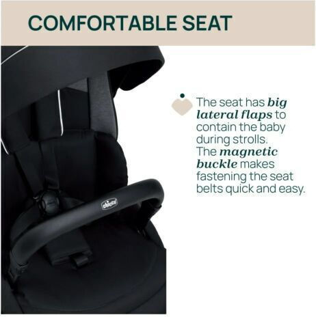 Chicco One4Ever Adjustable Baby Stroller Suitable for Newborn Lounge Black Beauty 8.2kg