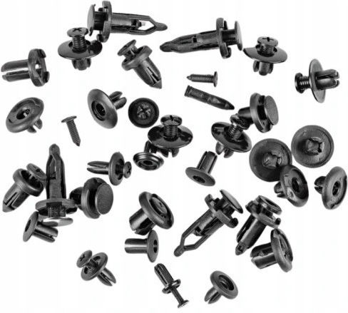 Set 620 Universal Car Plastic Clips Zola Different Sizes Types Pins Black Storage Box