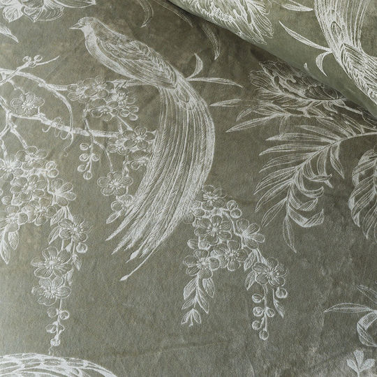 Kentia Vincent Σετ Παπλωματοθήκη 220x240cm Υπέρδιπλη με 2 Μαξιλαροθήκες Green