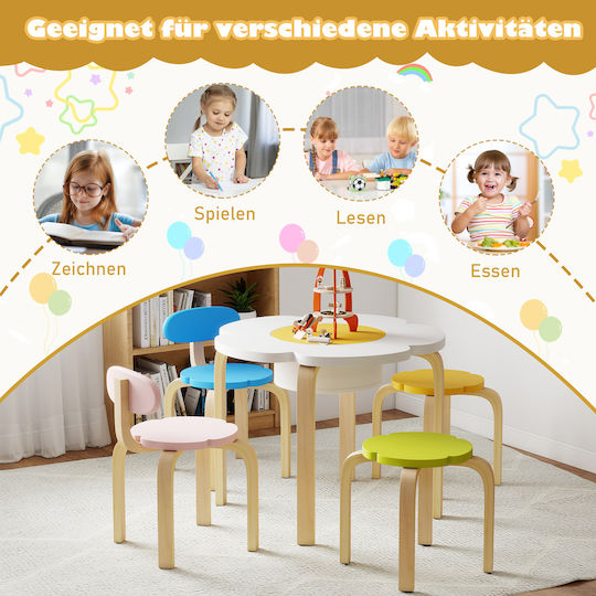 Kinder Tischset mit Stühlen Mehrfarbig Costway