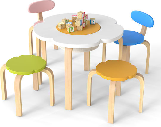 Kinder Tischset mit Stühlen Mehrfarbig Costway