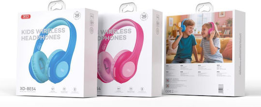 XO BE54 Kabellose Bluetooth Kinder Am Ohr Kopfhörer mit 55 Stunden Betriebszeit Rosa