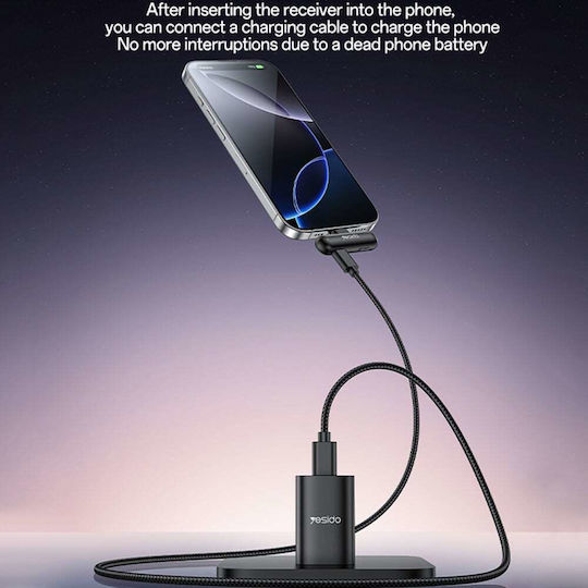 Yesido KR21 Комплект Микрофон с USB Type-C Изскачащо меню за Мобилен в Черен Цвят