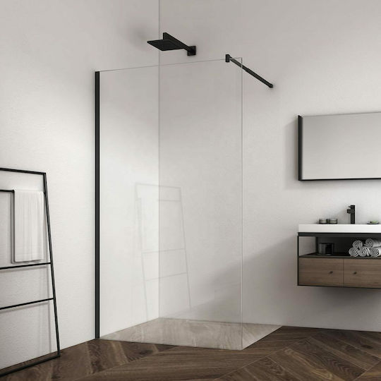 Devon Iwis Walk-in Fixed Side for Shower 59x200cm Black Matt