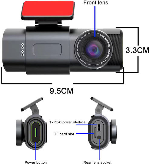 Taggo Σετ Κάμερα DVR Αυτοκινήτου 4K με Οθόνη 1.47" Wi-Fi & Κάμερα Οπισθοπορείας