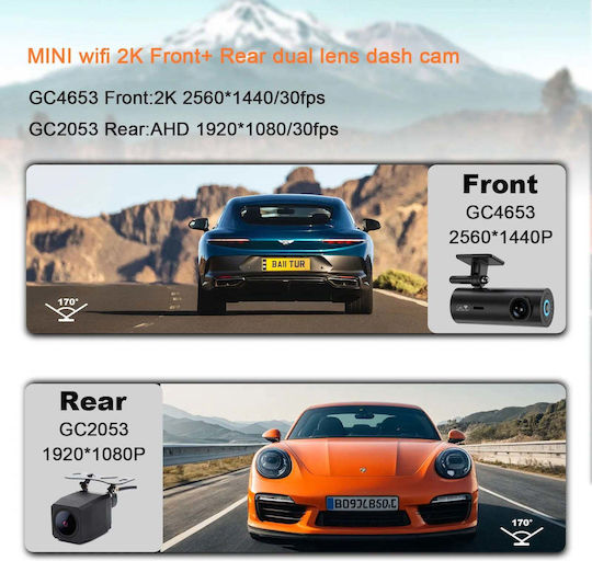 Taggo Set Autokamera DVR 1440P & Rückfahrkamera