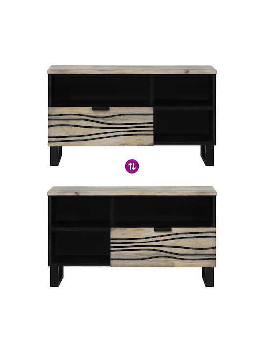 Kleiderschrank Büro Λευκό Και Μαύρο 80x33.5x46cm