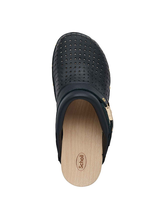 Scholl Pescura Keira Women's Leather Clogs Black