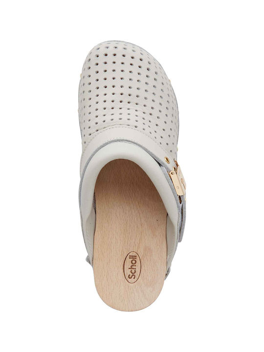 Scholl Pescura Keira Γυναικεία Δερμάτινα Ανατομικά Σαμπό Μπεζ