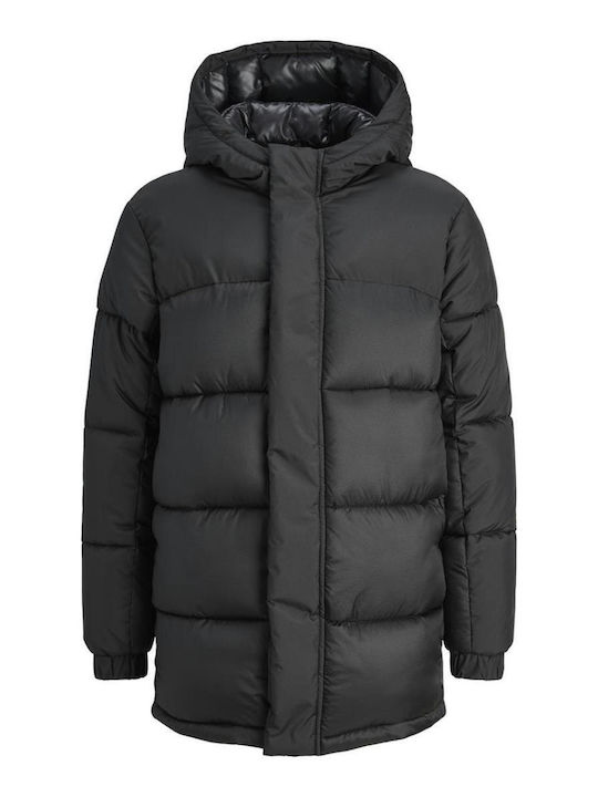 Kids' Quilted Jacket with Hood Black