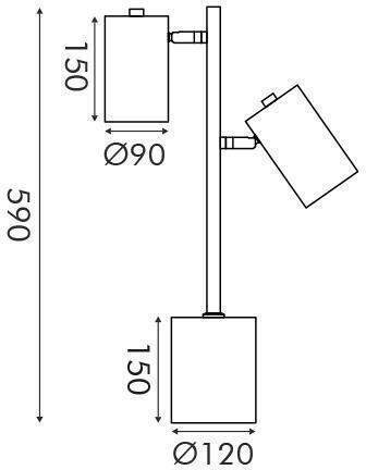 Aca Декоративно Осветително Тяло Kenneth E27 12x12x59см