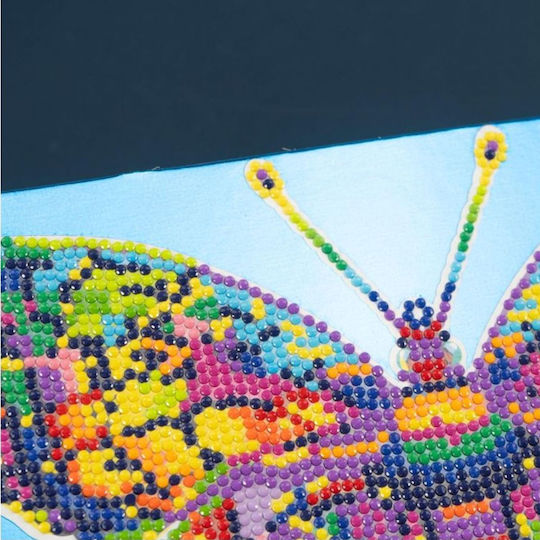 Nice Diamantiny Mosaic Canvas Crystal Art “Multicolored Butterfly” Crystals & Mirror Background 96011 8+ Years
