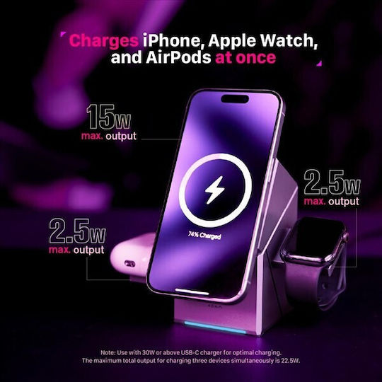 Adam Elements Încărcător Wireless Qi2 Titanium (Mag Qube)