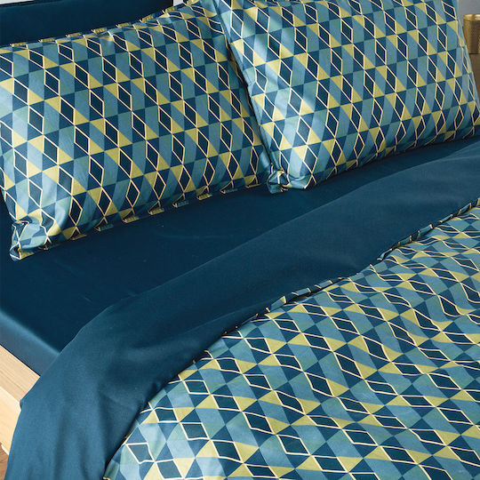 Kentia Duvet Cover Set Cotton Queen with 2 Pillowcases 220x240 Zahos 01