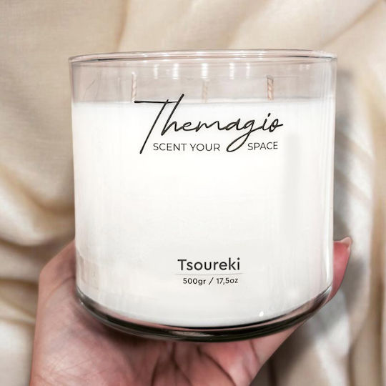 Themagio Αρωματικό Κερί Σόγιας Τσουρέκι Διάφανο Ποτήρι 500gr 10cm X 9cm Themagio Αρωματικό Κερί Σόγιας Τσουρέκι Διάφανο Ποτήρι 500gr 10cm X 9cm