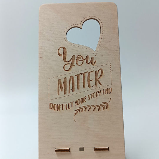 Wooden Desk Stand for Mobile "you Matter" Toxylo