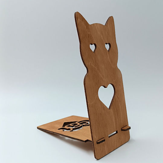 Ξύλινο Σταντ Βάση Κινητά "love Cats" Toxylo
