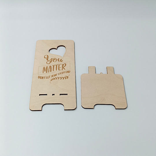 Wooden Desk Stand for Mobile "you Matter" Toxylo