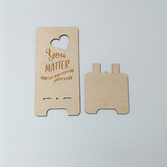 Wooden Desk Stand for Mobile "you Matter" Toxylo