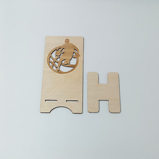 Wooden Desk Cell Phone Stand Basketball Design Toxylo