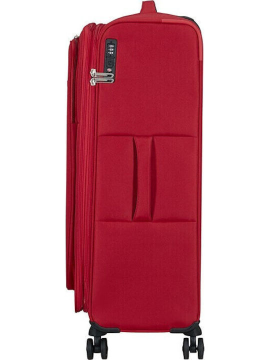 American Tourister Cloudrider Large Travel Suitcase Fabric Astral Red with 4 Wheels Height 78cm 157367-0424