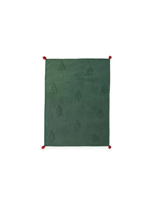 Nef-Nef Homeware Trees Blanket Sherpa Sofa 130x180cm Green