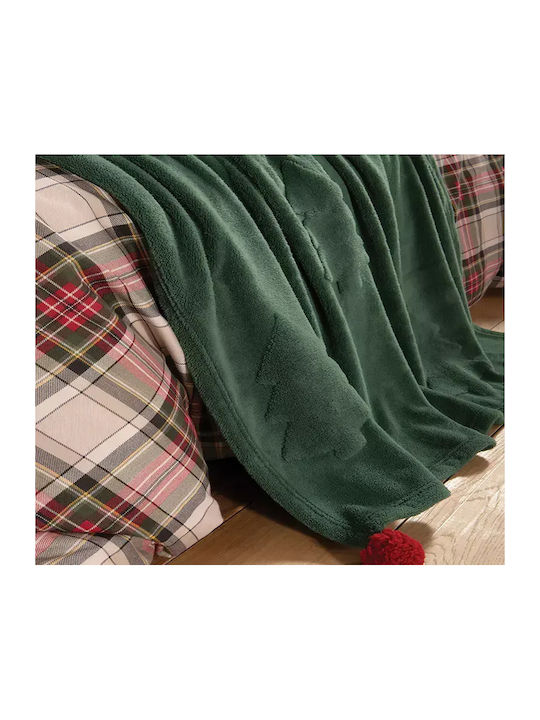 Nef-Nef Homeware Trees Blanket Sherpa Sofa 130x180cm Green
