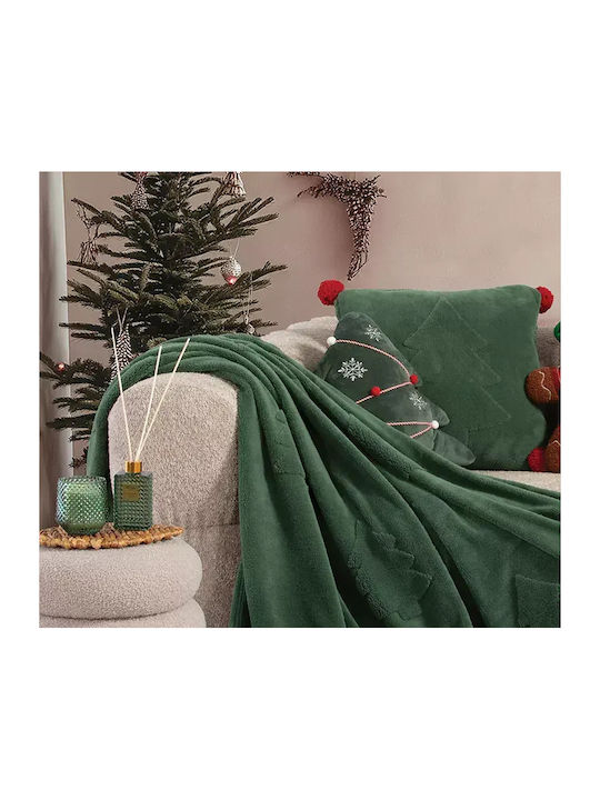 Nef-Nef Homeware Trees Blanket Sherpa Sofa 130x180cm Green