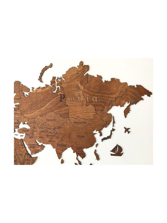 Woodmymap Handmade Wall Decor Made of Wood 115x65cm