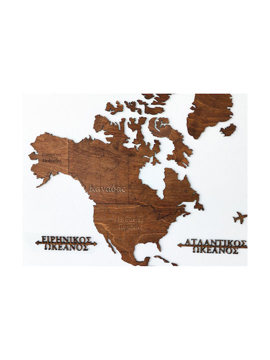 Woodmymap Handmade Wall Decor Made of Wood 115x65cm