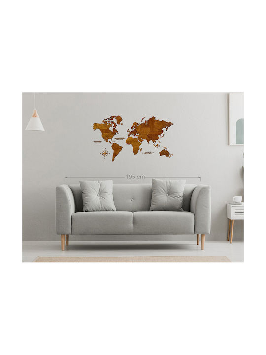 Woodmymap Handmade Wall Decor Made of Wood 115x65cm
