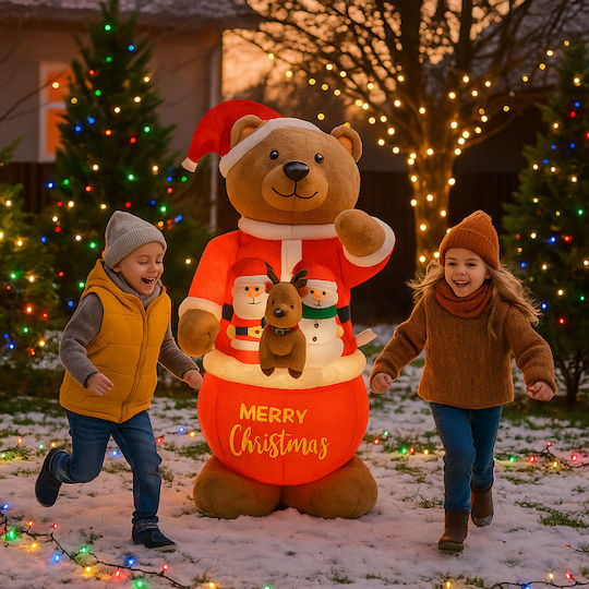 Due esse Christmas Illuminated Figure Bear Inflatable 260cm