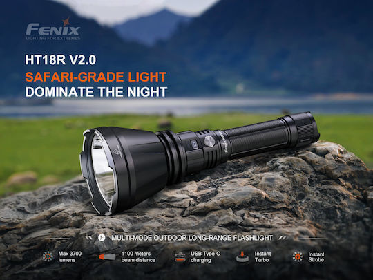 Fenix Rechargeable Flashlight LED IP68 with Maximum Brightness 3700lm