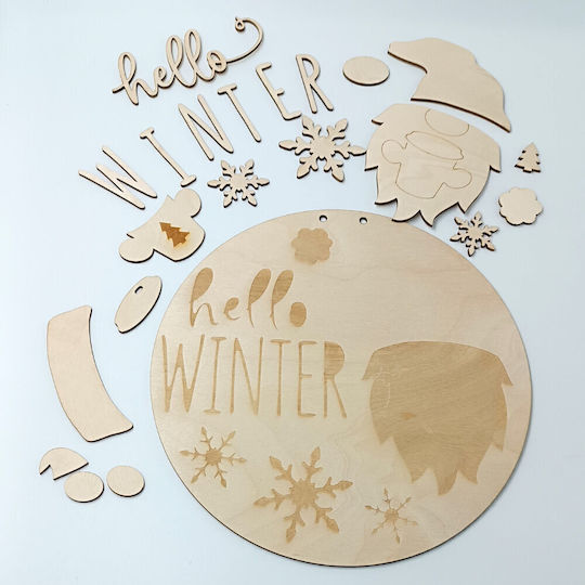 Decorațiune Din Lemn Hello Winter Pitic Toxylo